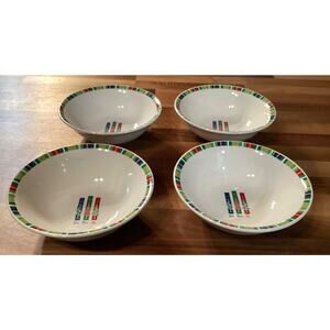 Oneida Holiday Love Peace Joy Set of 4 Cereal Salad Bowls 6”